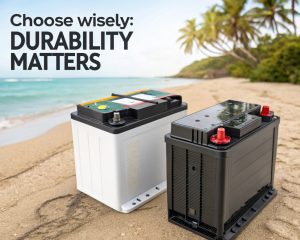 a group of batteries on a beach